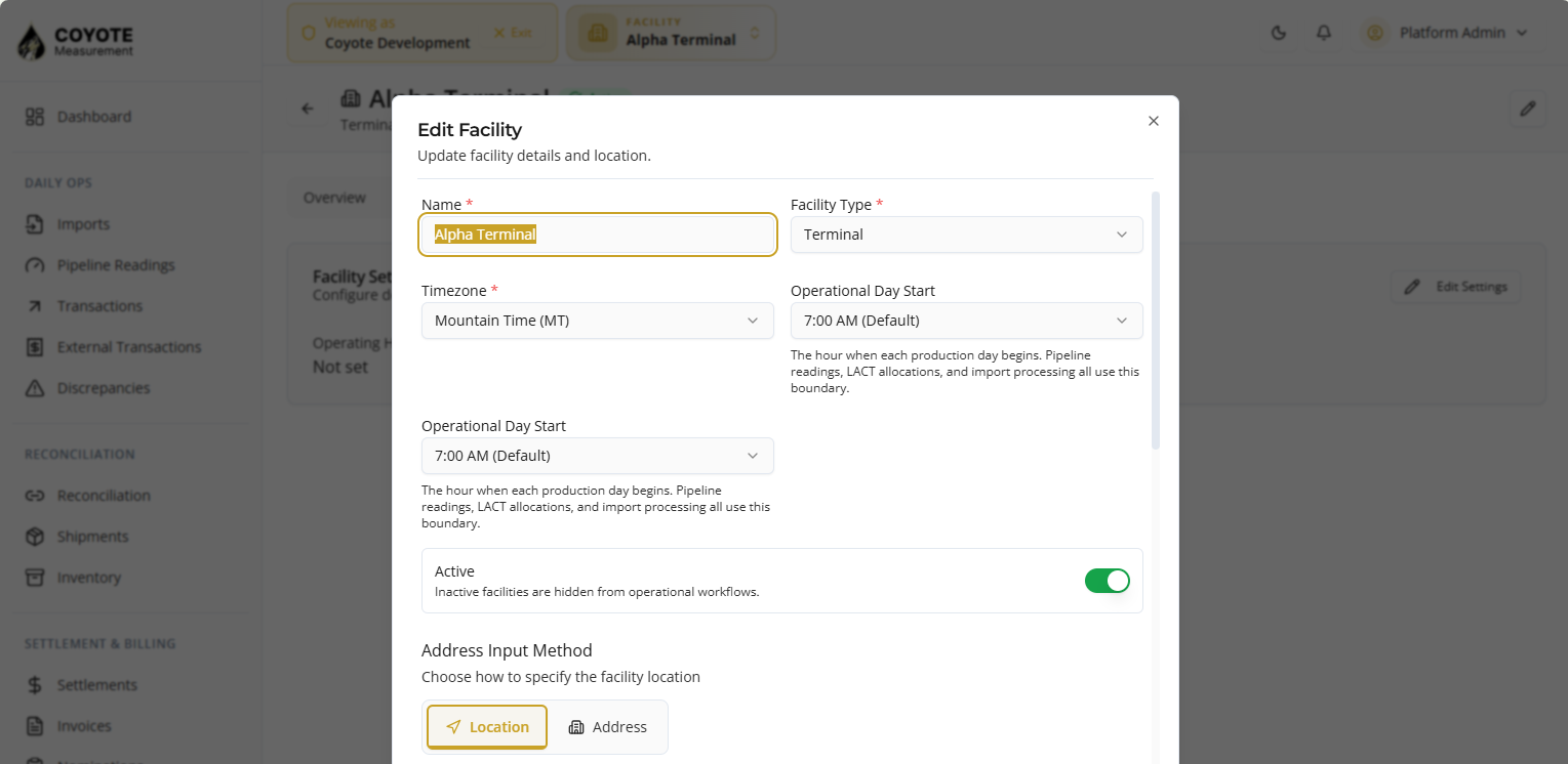 settings list
