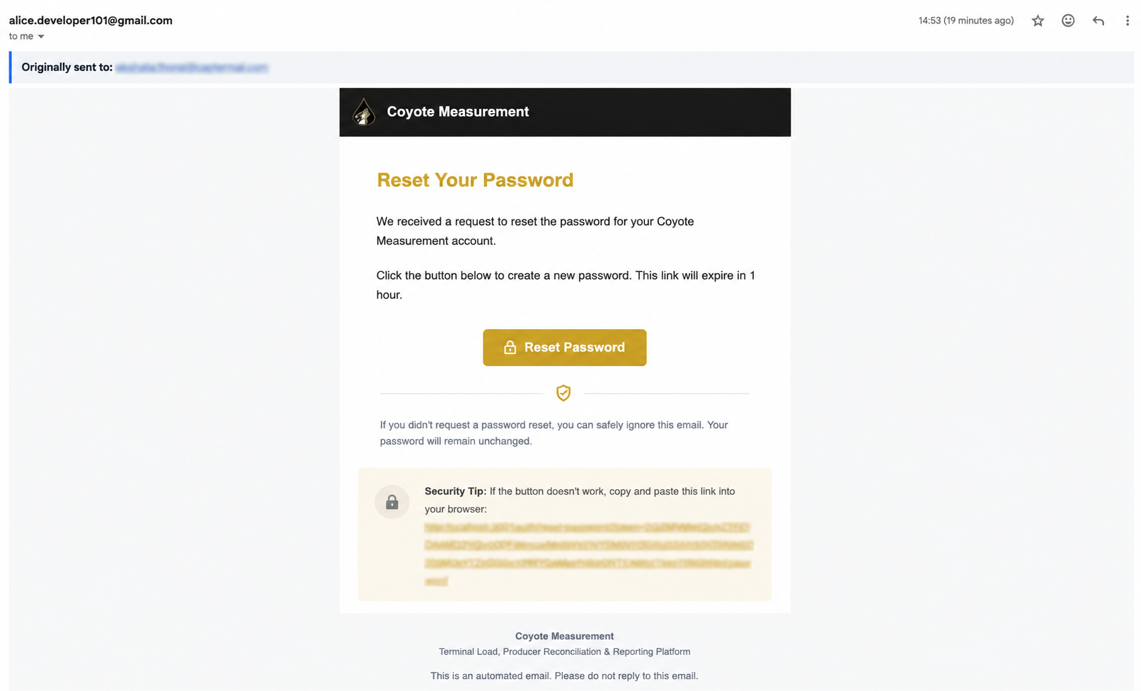 Forgot Password screen with email field and Send Reset Link button