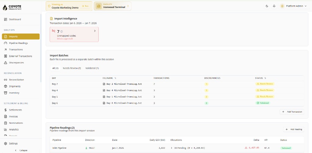 Import Intelligence — unmapped codes, batches, and pipeline readings