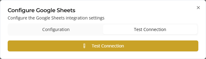 Test Connection tab
