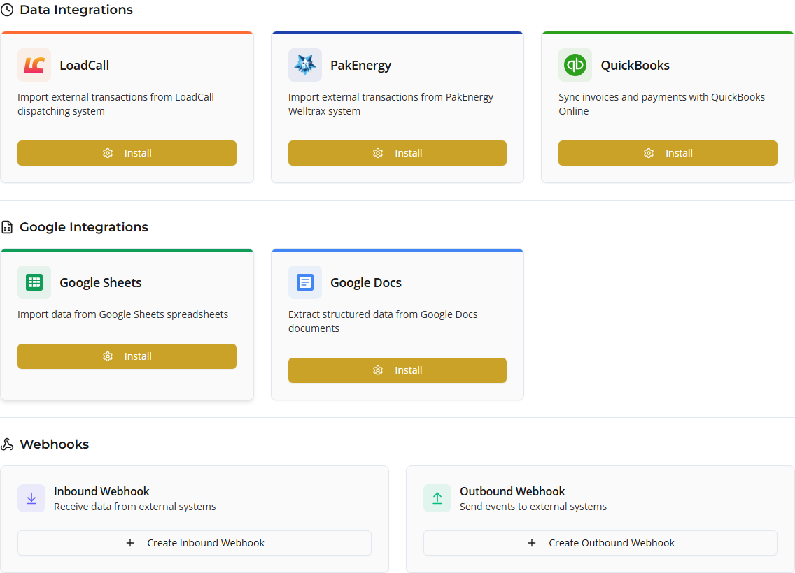 Google Sheets and Google Docs on the Integrations Browse tab