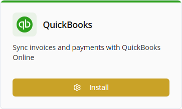 QuickBooks card on the Browse tab — click Configure or Install